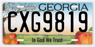 GA license plate CXG9819