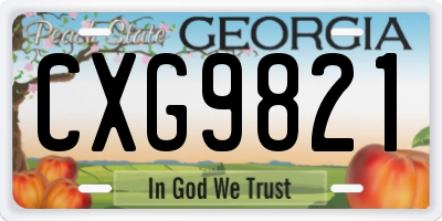 GA license plate CXG9821