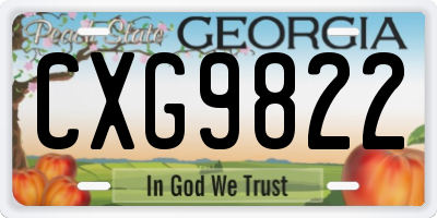 GA license plate CXG9822