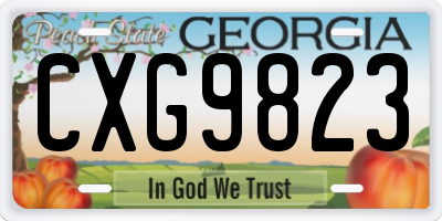 GA license plate CXG9823