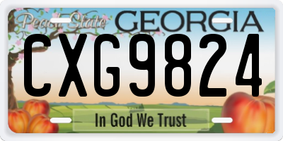 GA license plate CXG9824