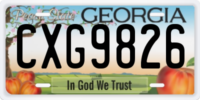 GA license plate CXG9826