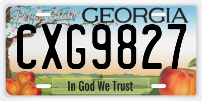 GA license plate CXG9827