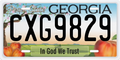 GA license plate CXG9829