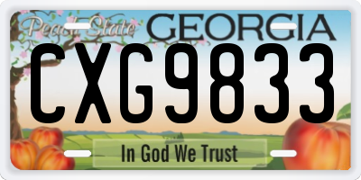 GA license plate CXG9833