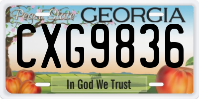GA license plate CXG9836