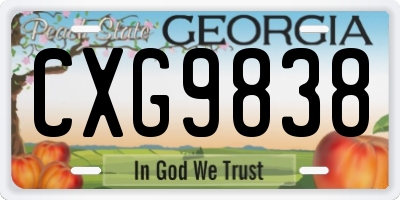 GA license plate CXG9838