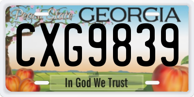 GA license plate CXG9839