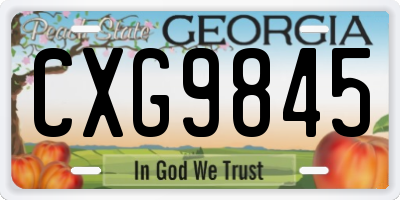 GA license plate CXG9845