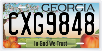 GA license plate CXG9848