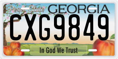 GA license plate CXG9849