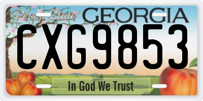 GA license plate CXG9853