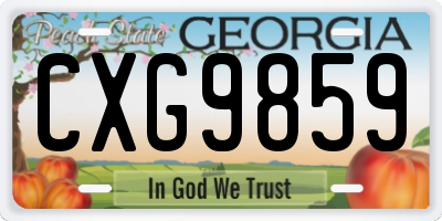 GA license plate CXG9859