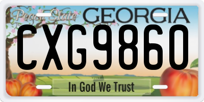 GA license plate CXG9860