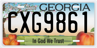 GA license plate CXG9861