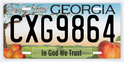 GA license plate CXG9864