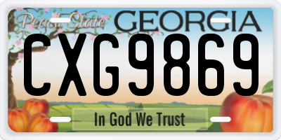 GA license plate CXG9869