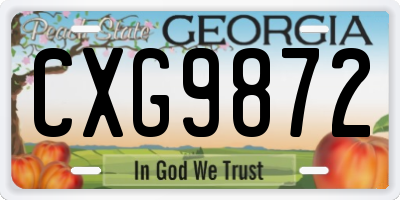 GA license plate CXG9872