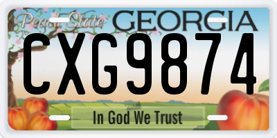 GA license plate CXG9874