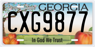 GA license plate CXG9877