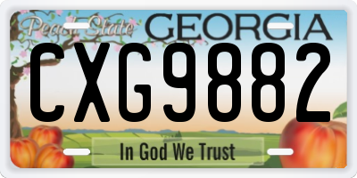 GA license plate CXG9882
