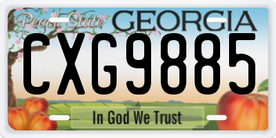GA license plate CXG9885