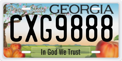 GA license plate CXG9888
