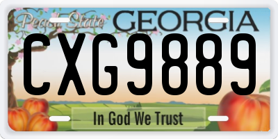 GA license plate CXG9889