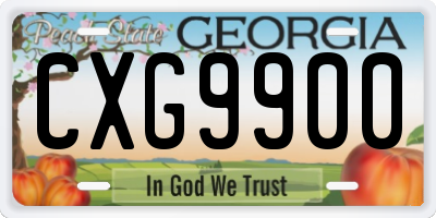 GA license plate CXG9900