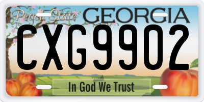 GA license plate CXG9902