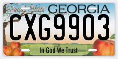 GA license plate CXG9903