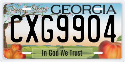 GA license plate CXG9904