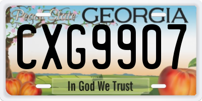 GA license plate CXG9907