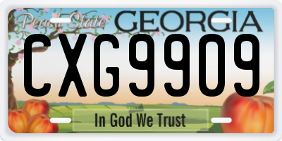 GA license plate CXG9909