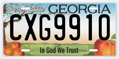 GA license plate CXG9910