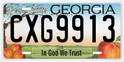 GA license plate CXG9913