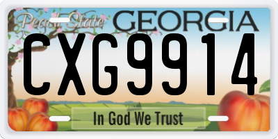GA license plate CXG9914