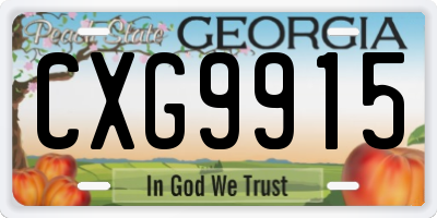 GA license plate CXG9915