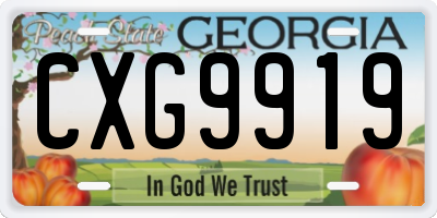 GA license plate CXG9919