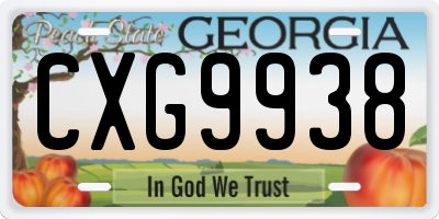 GA license plate CXG9938