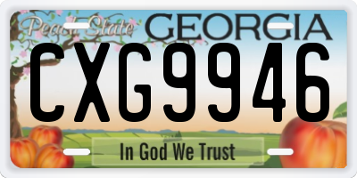GA license plate CXG9946