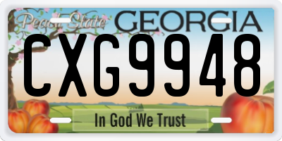 GA license plate CXG9948