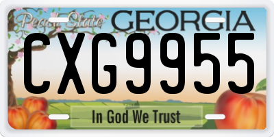 GA license plate CXG9955