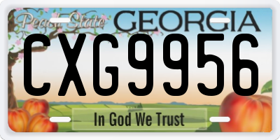 GA license plate CXG9956