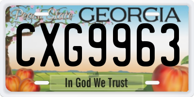 GA license plate CXG9963