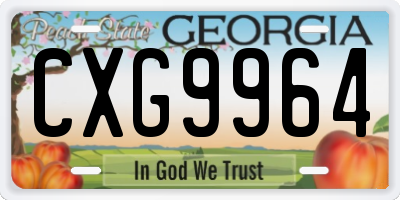 GA license plate CXG9964