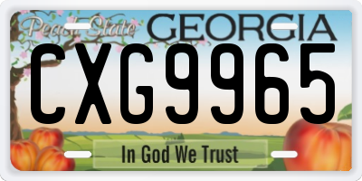 GA license plate CXG9965