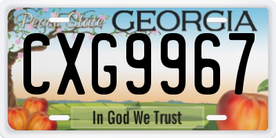 GA license plate CXG9967
