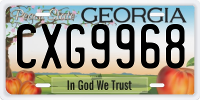 GA license plate CXG9968