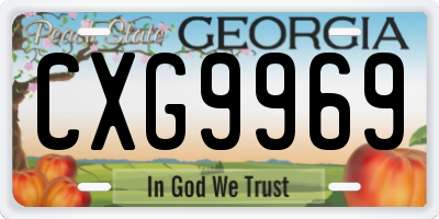 GA license plate CXG9969